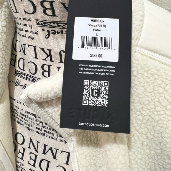 Cuts Cream Sherpa Full zip polar jacket NWT - Picture 3 of 7